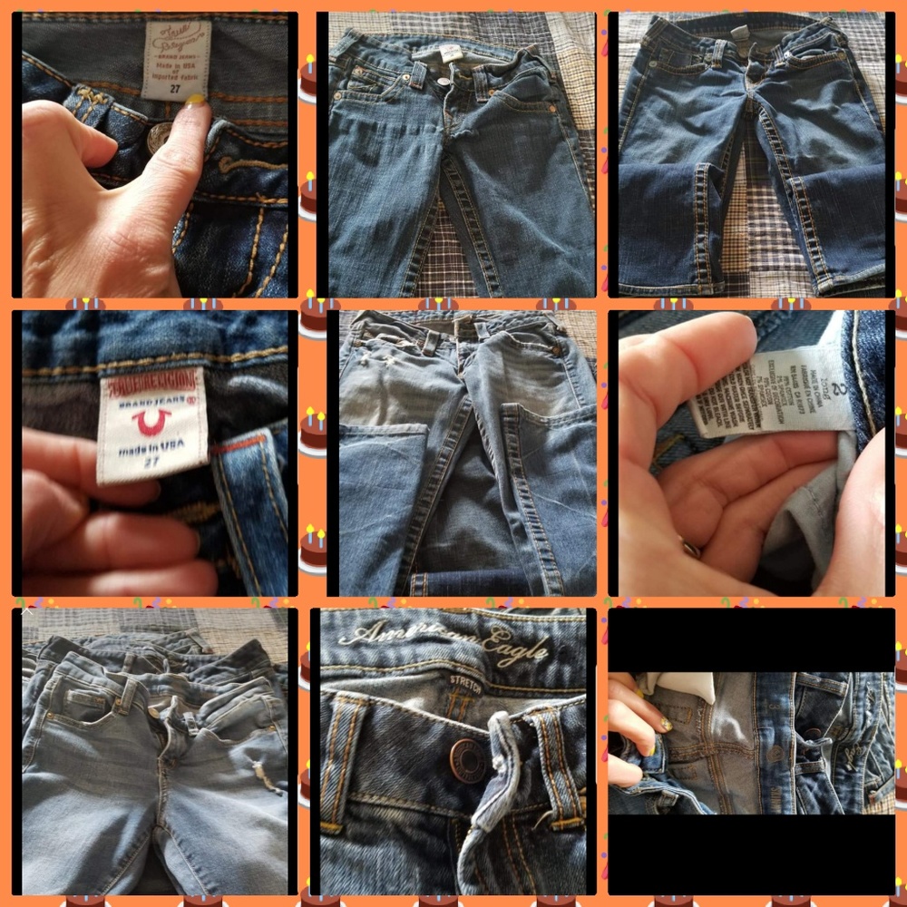 4 pair of jeans